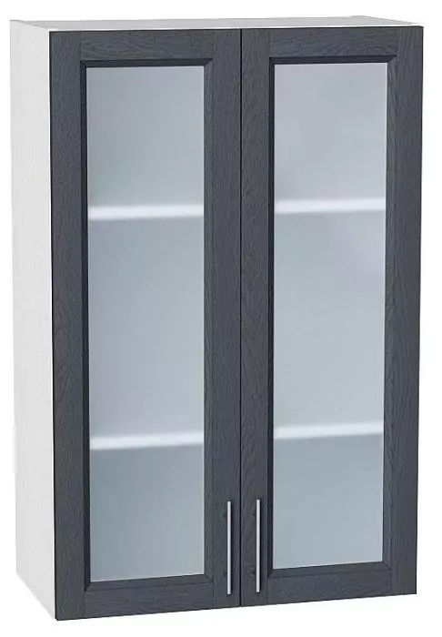 Шкаф верхний с 2-мя остекленными дверцами Сканди 920х600 Graphite Softwood/Белый