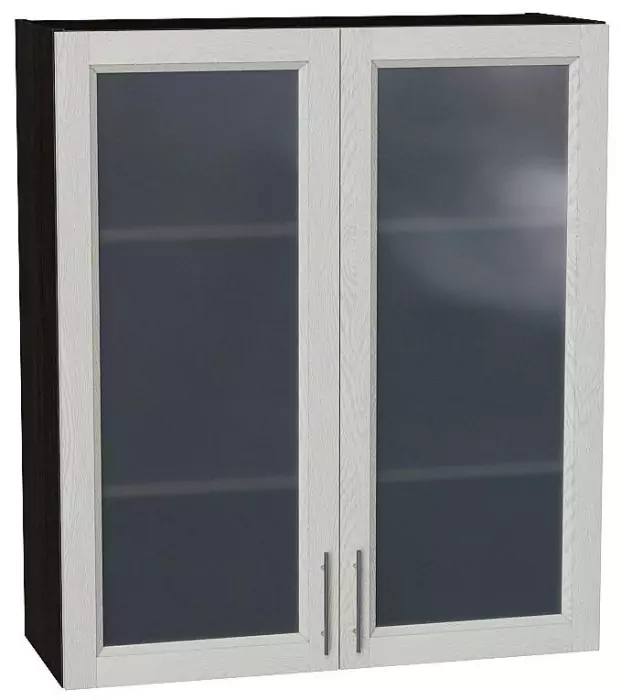 Шкаф верхний с 2-мя остекленными дверцами Сканди 920х800 Cappuccino Softwood/Венге