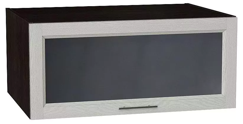 Шкаф верхний горизонтальный остекленный с увеличенной глубиной Сканди 800 Cappuccino Softwood/Венге