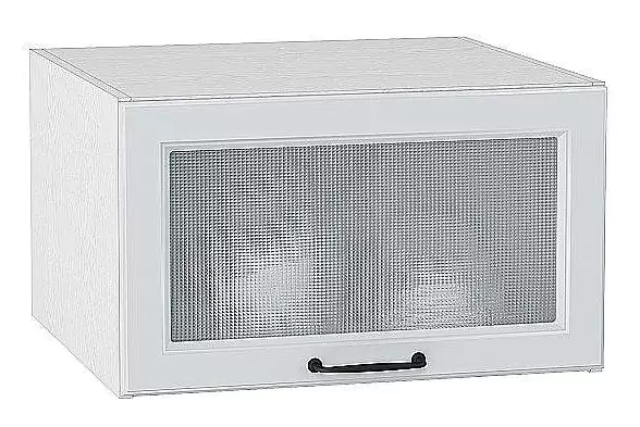 Шкаф верхний горизонтальный остекленный с увеличенной глубиной Ницца 600 Blanco/Белый
