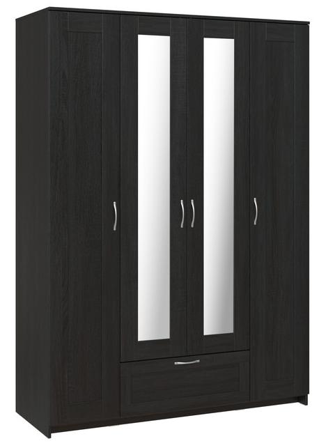 Шкаф для одежды Сириус 4-х дверный с ящиком и зеркалами дизайн 3