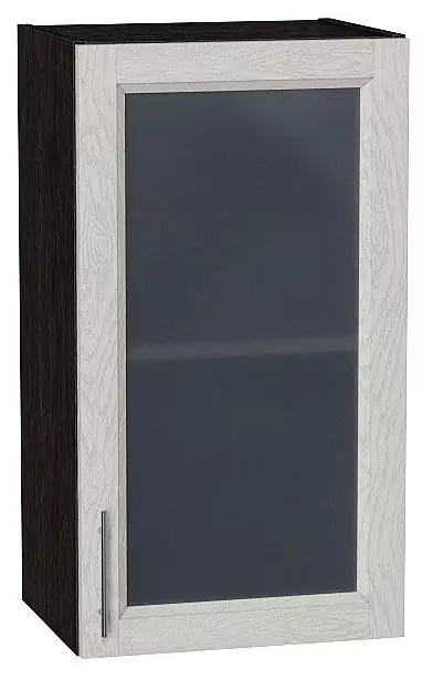 Шкаф верхний с 1-ой остекленной дверцей Сканди 720х400 Cappuccino Softwood/Венге