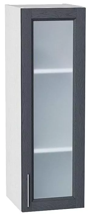 Шкаф верхний с 1-ой остекленной дверцей Сканди 920х300 Graphite Softwood/Белый