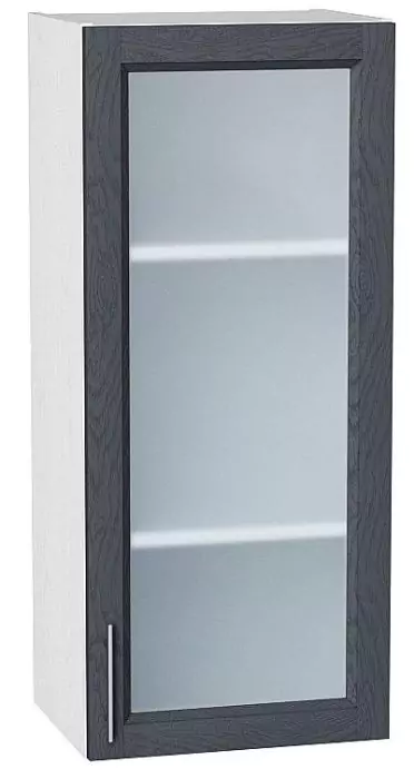 Шкаф верхний с 1-ой остекленной дверцей Сканди 920х400 Graphite Softwood/Белый