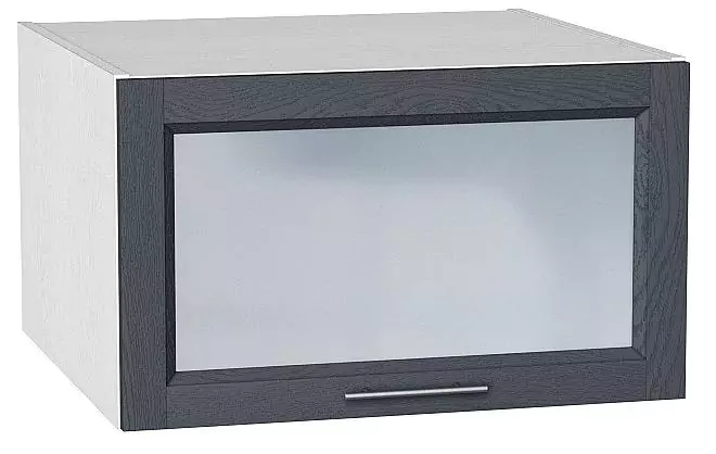Шкаф верхний горизонтальный остекленный с увеличенной глубиной Сканди 600 Graphite Softwood/Белый