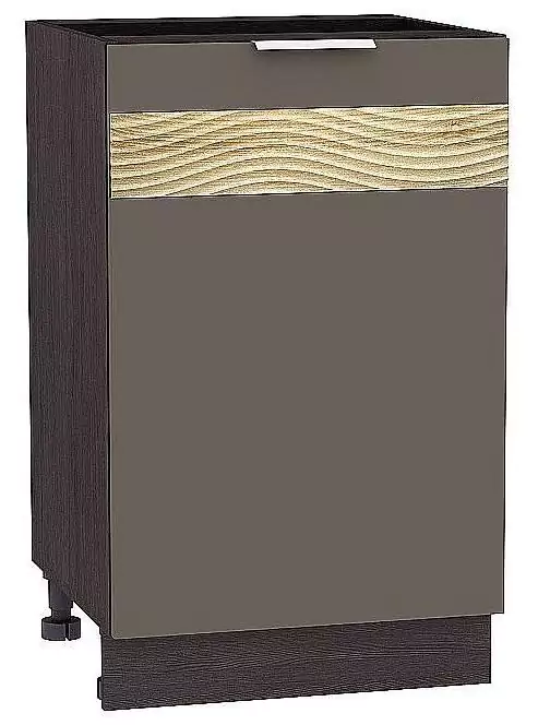 Шкаф нижний с 1-ой дверцей Терра DL 500 Смоки Софт/Венге