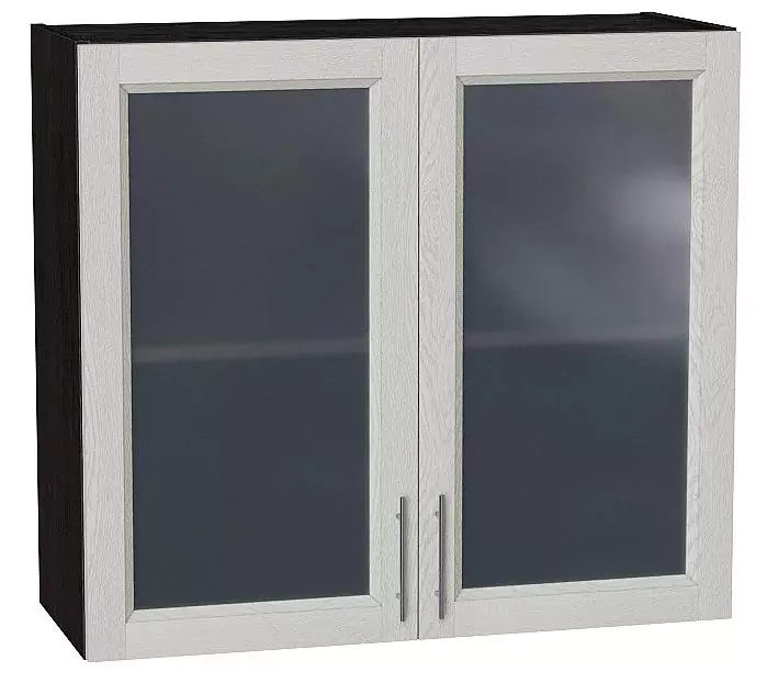 Шкаф верхний с 2-мя остекленными дверцами Сканди 720х800 Cappuccino Softwood/Венге