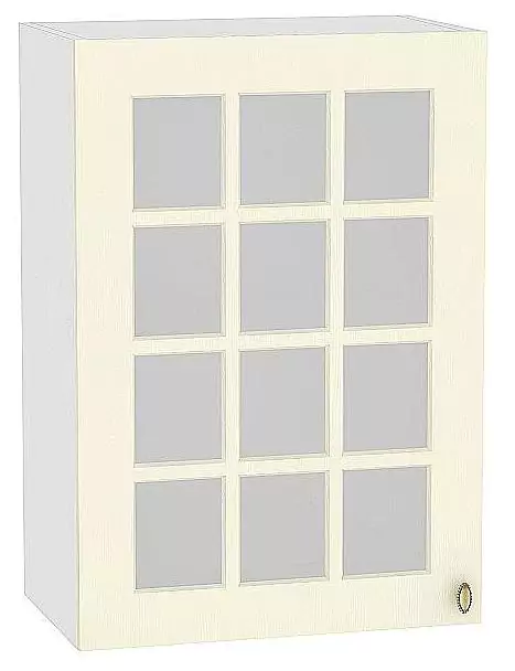 Шкаф верхний с 1-ой остекленной дверцей Прованс 920х500 Ваниль/Белый