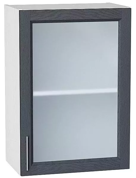 Шкаф верхний с 1-ой остекленной дверцей Сканди 720х500 Graphite Softwood/Белый