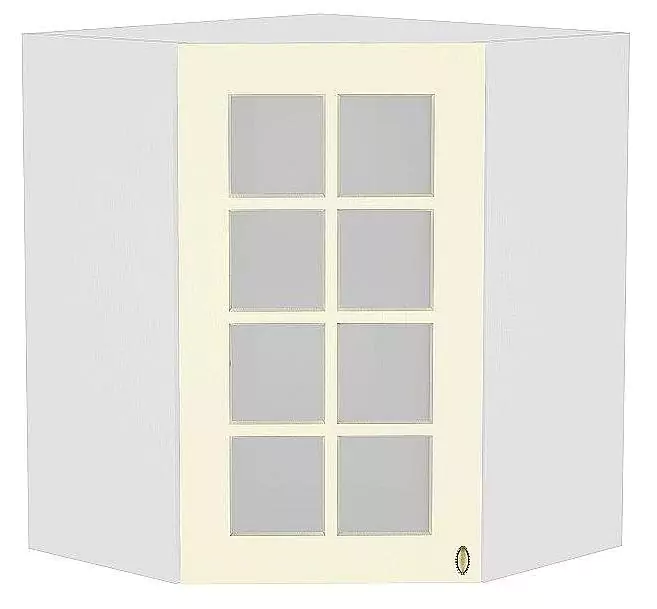 Шкаф верхний угловой остекленный Прованс 920 Ваниль/Белый