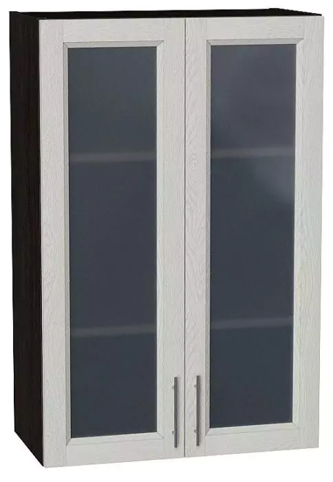 Шкаф верхний с 2-мя остекленными дверцами Сканди 920х600 Cappuccino Softwood/Венге