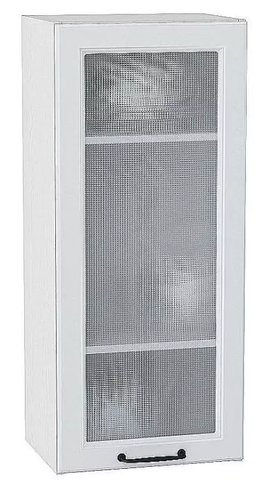 Шкаф верхний с 1-ой остекленной дверцей Ницца 920х400 Blanco/Белый