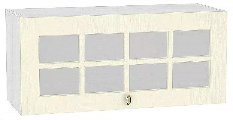 Шкаф верхний горизонтальный остекленный Прованс 800 Ваниль/Белый