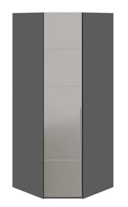 Шкаф распашной угловой с зеркалом левый Наоми дизайн 1