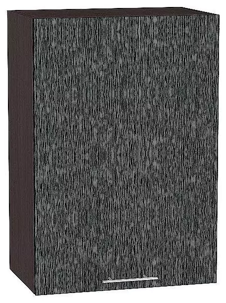 Шкаф верхний с 1-ой дверцей Валерия-М 920х600 Черный металлик дождь/Венге