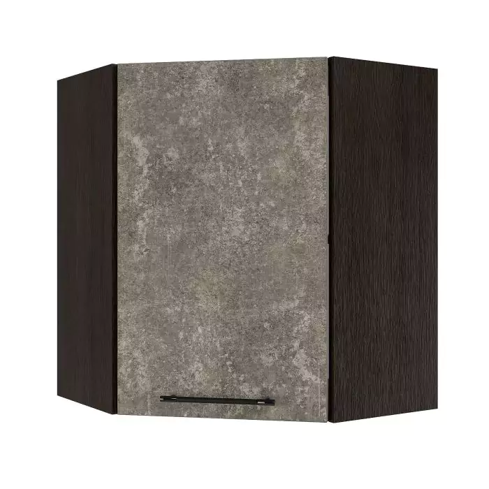 Шкаф верхний угловой ШВУ 600 "София" Нувель (бетон коричневый) дизайн 2