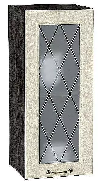 Шкаф верхний с 1-ой остекленной дверцей Ницца 720х300 Дуб крем/Венге
