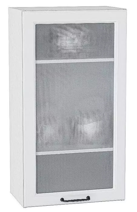 Шкаф верхний с 1-ой остекленной дверцей Ницца 920х500 Blanco/Белый