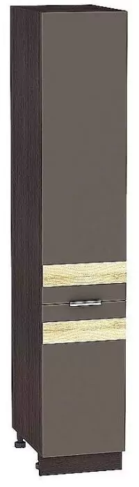 Шкаф пенал с 2-мя дверцами Терра 400 DL (для верхних шкафов высотой 720) Смоки Софт/Венге