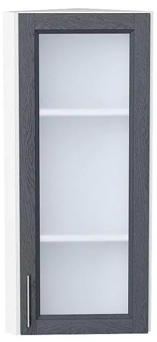 Шкаф верхний торцевой остекленный Сканди 920 Graphite Softwood/Белый