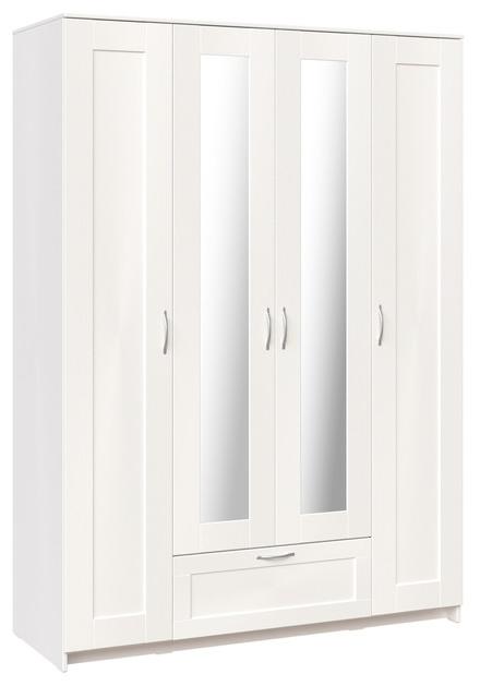 Шкаф для одежды Сириус 4-х дверный с ящиком и зеркалами дизайн 1