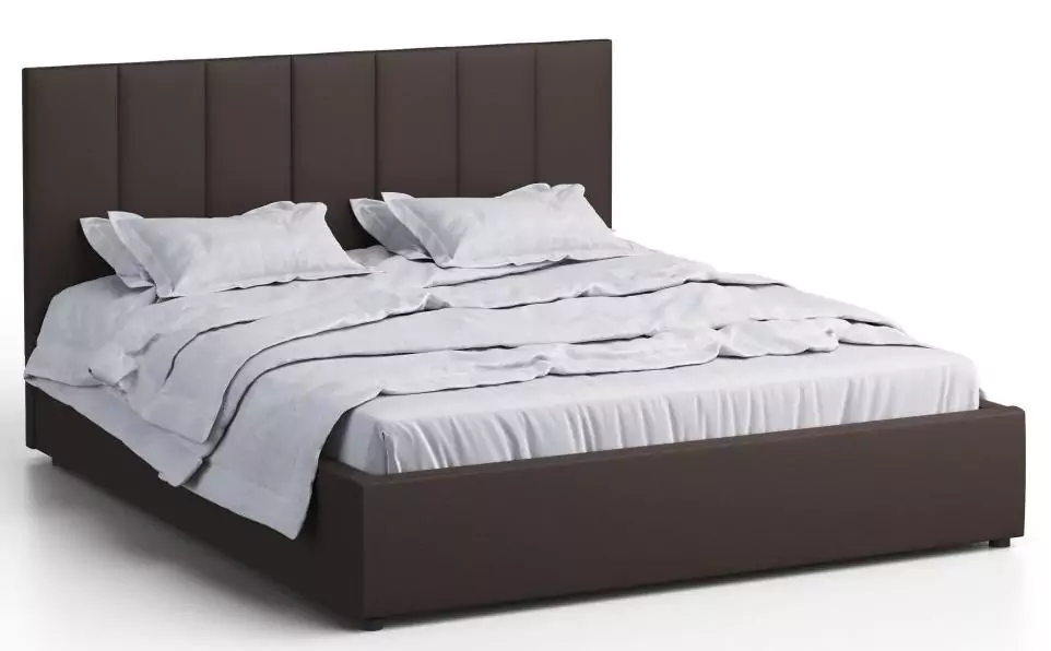 Кровать двуспальная Афина 3 160 с ПМ экокожа коричневая