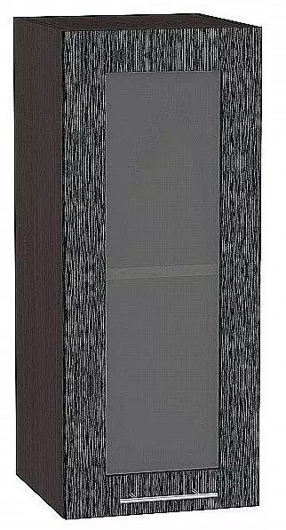 Шкаф верхний с 1-ой остекленной дверцей Валерия-М 920х300 Черный металлик дождь/Венге