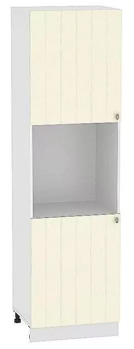 Шкаф пенал под бытовую технику с 2-мя дверцами Прованс 600Н (для верхних шкафов высотой 920) Ваниль/Белый