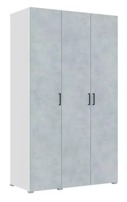Шкаф Квадро 3-х ств 1350 белый/бетон