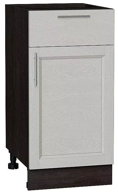 Шкаф нижний с 1-ой дверцей и ящиком Сканди 400 Cappuccino Softwood/Венге