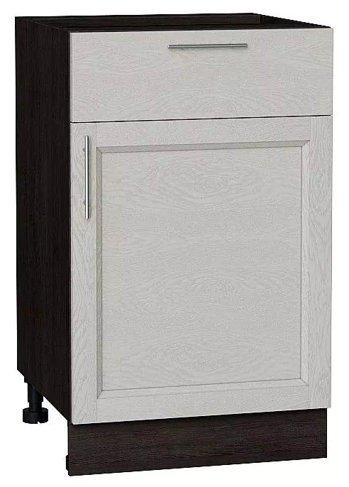 Шкаф нижний с 1-ой дверцей и ящиком Сканди 500 Cappuccino Softwood/Венге