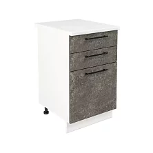 Шкаф нижний с ящиками ШН3Я 500 Нувель (бетон коричневый) 