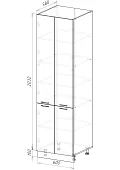 Шкаф-пенал П600-22 Нувель (бетон черный) Черный 