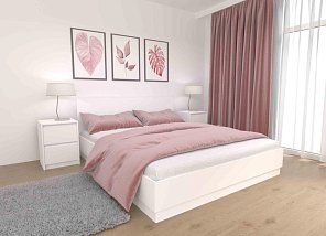 Кровать Айден КР06-1600 с матрасом Divano Plain Независимые пружины (НПБ) дизайн 1 Кровати без механизма 