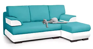 Угловой диван Фиджи Еврокнижка Голубой 