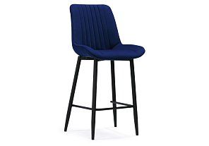Барный стул Седа велюр синий / черный 