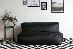 Прямой диван Модерн Без механизма Черный 