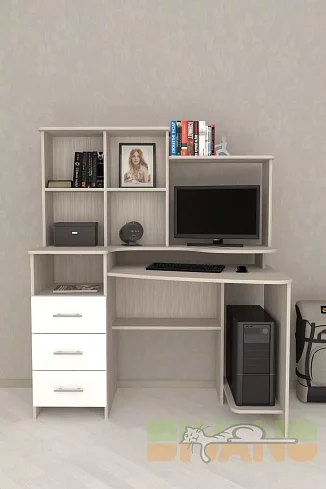Компьютерный стол Мебелеф-16, Бежевый