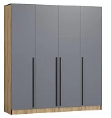 Шкаф Бастион 1.6 м (графит/дуб крафт золотой) Серый 