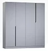 Шкаф распашной Рондело виз 4-дверный без зеркал 2.0 м, Серый