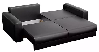 Прямой диван Мэдискона Еврокнижка Черный