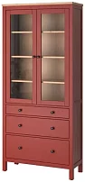 Шкаф-витрина с 3 ящиками HEMNES