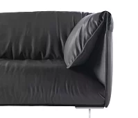 Прямой 2-местный диван Консул Без механизма Черный