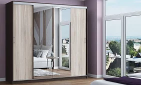Шкаф-купе Альянс-3 с 2-мя зеркалами 2.0 м Бежевый