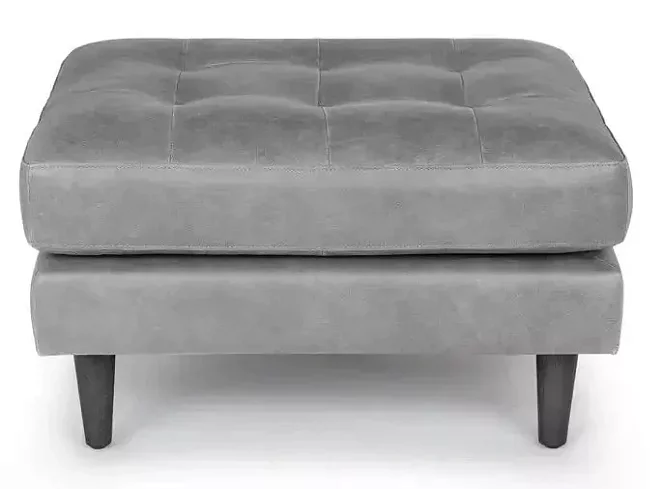 Пуф кожаный Жаклин 2 Мини (Сканди), Серый