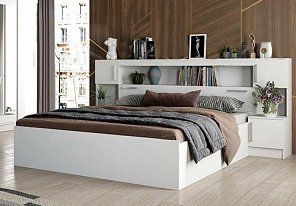 Кровать с надстройкой и тумбами Бассо-М 