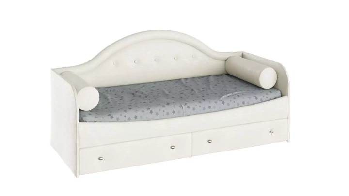 ф82 Кровать с мягкой спинкой «Адель» тип 1 с 2-мя подушками-валиками