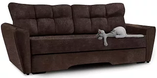 Прямой диван Амстердам велюр Еврокнижка Коричневый 