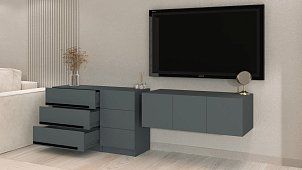 Комплект в гостиную Бастион 2.5 м Серый 