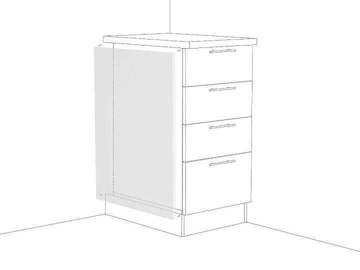 Фасад боковой для нижнего шкафа ФТ 716 (Лофт), Белый
